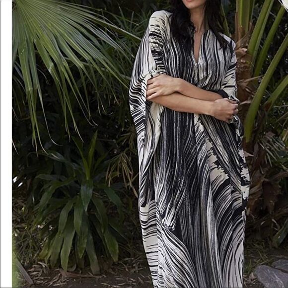 NEW Striped Kaftan Cover Up Dress - Picture 1 of 8